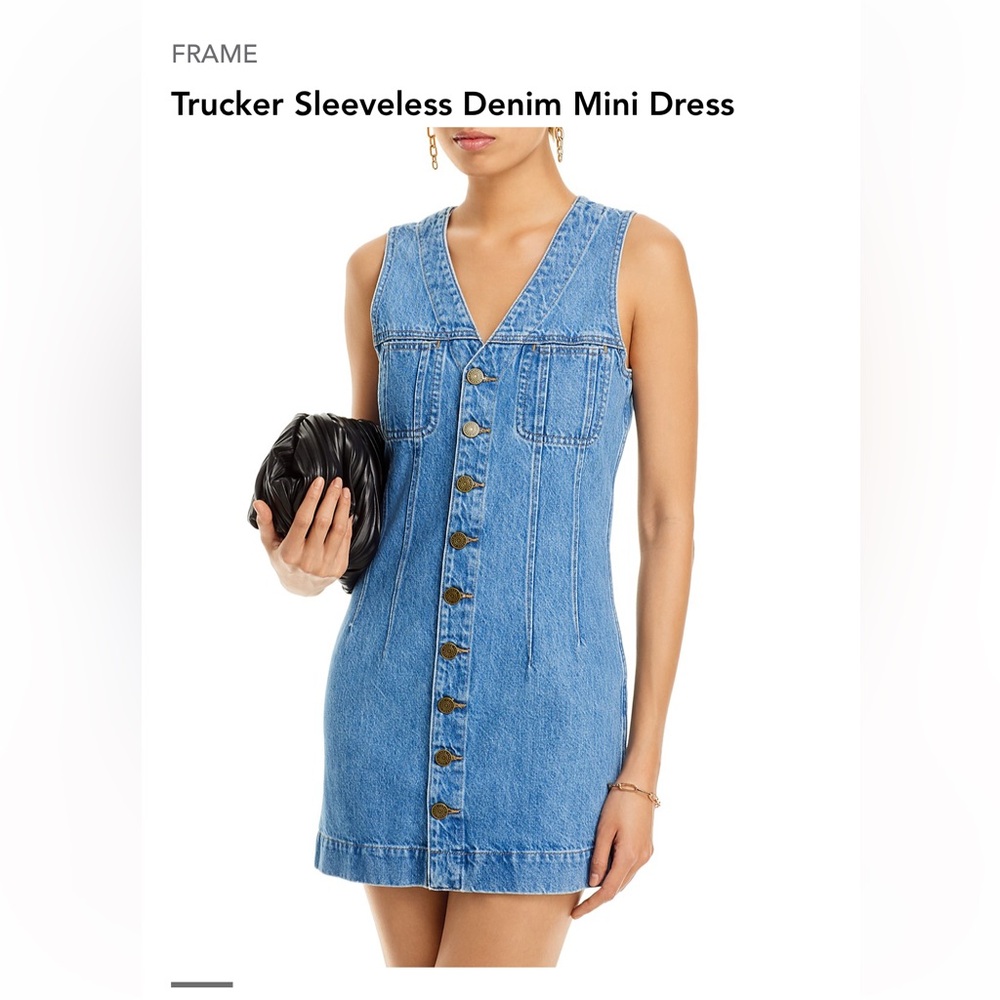 Denim trucker sleeveless mini dress